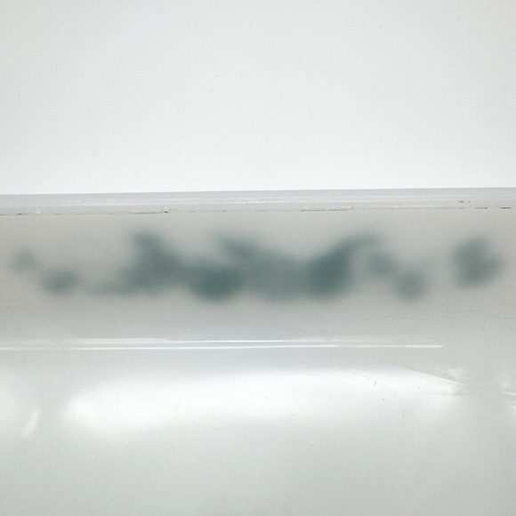 Glasbake Baking Casserole Dish Retro Blue Fruit Milk Glass 2.5 Qt 8"x12.5" - Picture 8 of 12